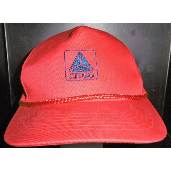 Vintage Citgo Truck Stop Store Gas Oil Trucker Hat Snapback Red With Red Piping - Picture 1 of 6